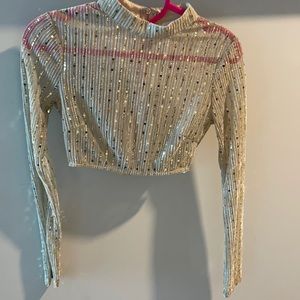 Super down gold crop top